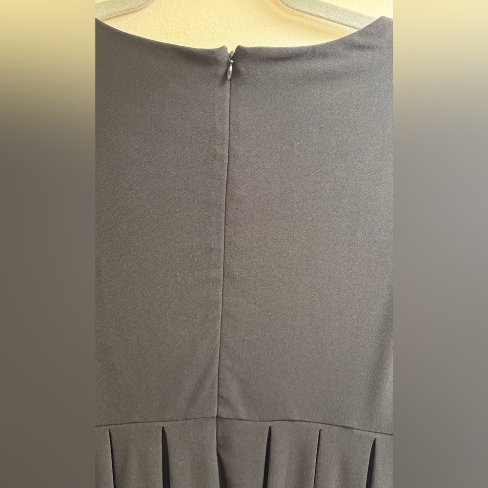 Alfani Petite Medium Black Fit & Flare Pleated Dress NWT - Picture 4 of 7